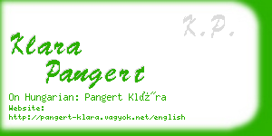 klara pangert business card